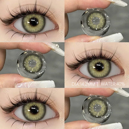 Aichashi 1 Pair Fashion Colored Contact Lenses for Eyes Natural Brown Lenses Yearly Blue Lenses Green Eye Contacts Colorful Lens