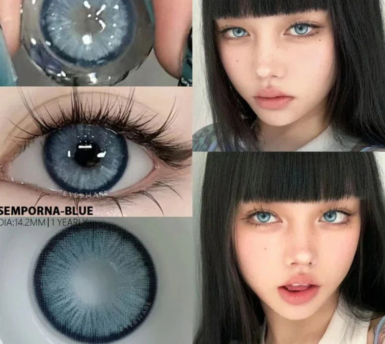 Aichashi Natural Colored Contact Lenses for Eyes 1pair New Contact Lenses Blue Colorful Lenses Green Lenses Fashion Colored Lens