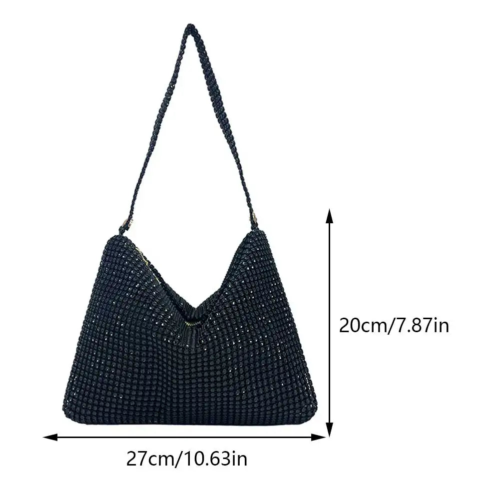 Aichashi Evening Clutch Bag for Women Glitter Elegant Top Handle Bags Ladies Party Wedding Bag Female Shiny Rhinestone Handbag Purses New