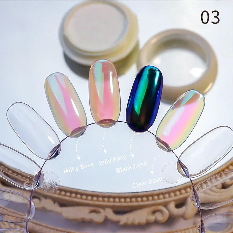 1Box Nail Mirror Glitter Powder Laser Holographic Powder Metal Effect Nail Glitter Gold Nail Art UV Gel Polish Chrome Sheet