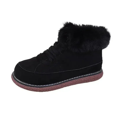 aichashi  -  Snow Boots Women Lace Up Warm Ankle Boots Ladies Winter Fur Shoes Platform Casual Comfortable Short Boots Botas De Mujer