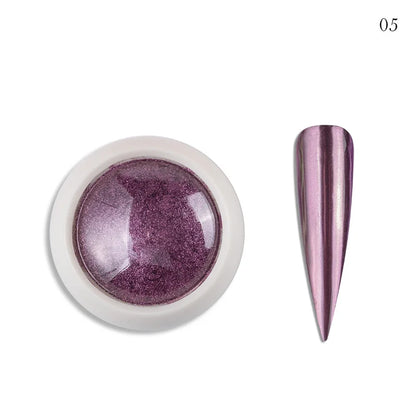 0.2g/jar Aurora Chrome Unicorn Nail Pigment Rainbow Mirror mermaid Nail Art Powder With 1-Sponge-Stick Unicorn Mirror Powder F-t