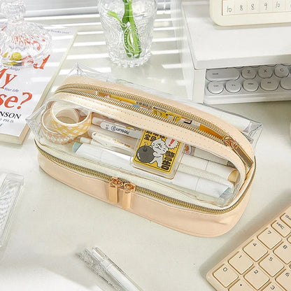 Aichashi BACK TO SCHOOL Pencil Case Transparent School Supplies Pencilcase Large Capacity Pencil Box Estuches Escolares Kawaii Stationery Pencil Cases