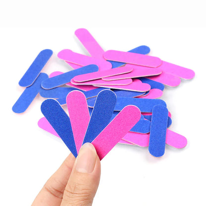 100Pcs/Lot,Double Side Disposable Mini Wooden Nail File,Grinding Polishing  Buffer Strips Manicure Care Tools,Size:5x1.3cm