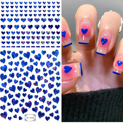 Aichashi Love Heart Nail Stickers Simple Heart Design Self-Adhesive Slider Letters Nail Art Decorations Stars Decals Manicure Accessories