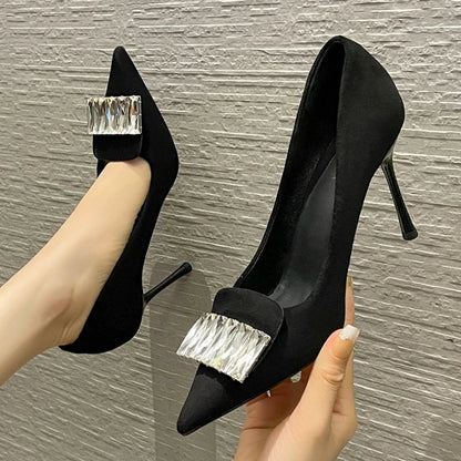 aichashi  -  Pointed Toe Stiletto Heel Women Suede Elegant Office Women Shoes Designer Luxury Pumps Female Comfort Fashion Sexy High Heels