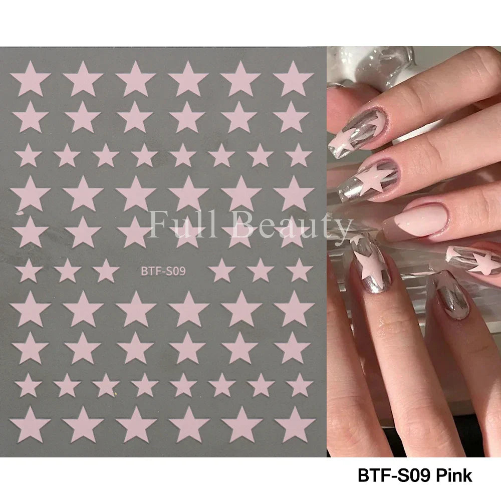 Aichashi 5D Embossed Nail Stickers Flowers Bird Geometric Lines Gold Frame Floral Nail Decals Cherry Blossom Y2K Manicure Decor