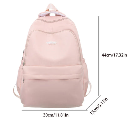 Aichashi Large Capacity Backpack for Simple Women Multi-Pocket Solid Color Fashion Backbag Cute Girl School Bag Daily Shopping Travel