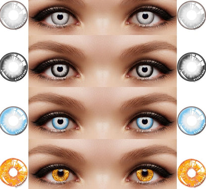 1pair Halloween Cosplay Color Contacts Lenses For Eyes Blue Black Colored Lens Anime Yearly Beauty Makeup Contacts Lens