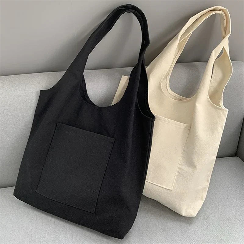 Aichashi Canvas Bag for Women Shopper Handbags Environmental Storage Reusable Canvas Shoulder Tote Bag School Bags Girl Christmas Gift