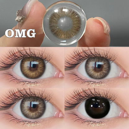 Aichashi Color Contact Lenses For Eyes Gray Prescription Lenses Contact Lenses with Diopters Colored Eye Lenses Beauty Pupils