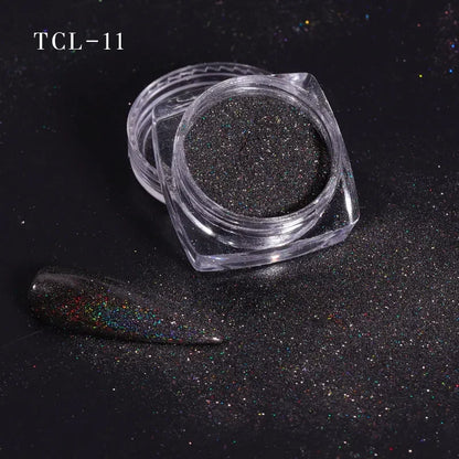 1Box Laser Nail Glitter Holographic Powder for Nails Mirror Polishing Chrome Pigments Shimmer Dip Powders Nail Art Decorations