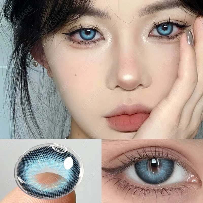 Aichashi NEW Eyes Contact Lenses 1pair Colored Contact Lens for Eye Blue Contact Lens Yearly Use Beauty Makeup Brown Eyes Lenses