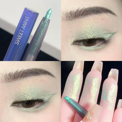 Aichashi Glitter Metallic Eye Shadow Waterproof Shiny Chrome Eyeliner Pencil Pearl Green Gold Purple Lying Silkworm Pen Makeup Cosmetics