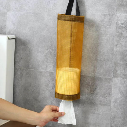 Aichashi Home Grocery Bag Holder Wall Mount Plastic Bag Holder Dispenser Hanging Storage Trash Garbage Bag Kitchen Garbage Organizer