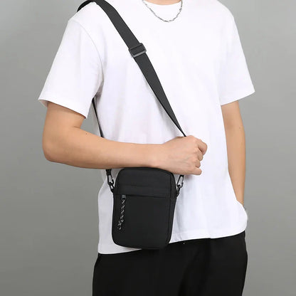 Aichashi Simple Casual Mini Crossbody Bag Men's Nylon Small Shoulder Bag For Men Oxford Messenger Phone Side Sling Bag Husband Chest Pack