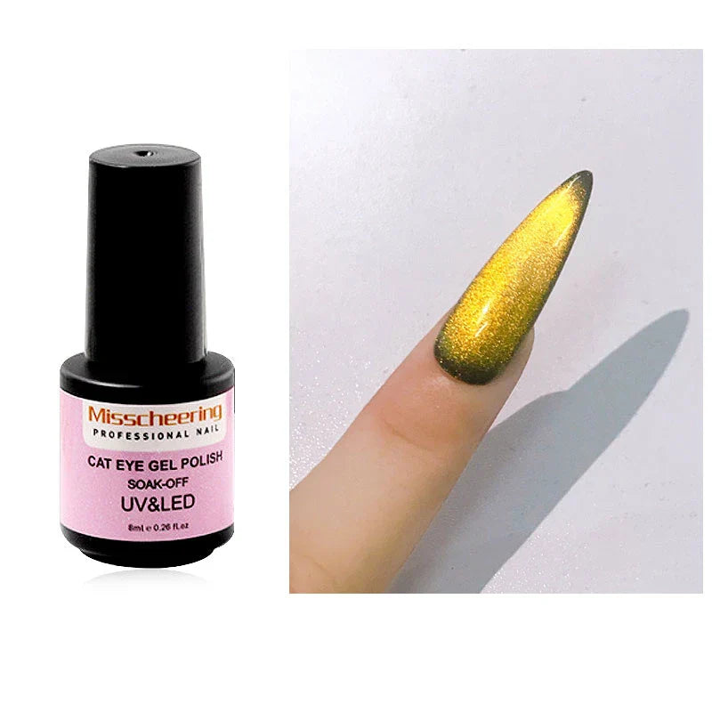 8ML Colorful Cat Eye Gel Nails Polish Winter Reflective Glitter Universal Magnetic Nail Polish Can Be Used Manicure Accesorios