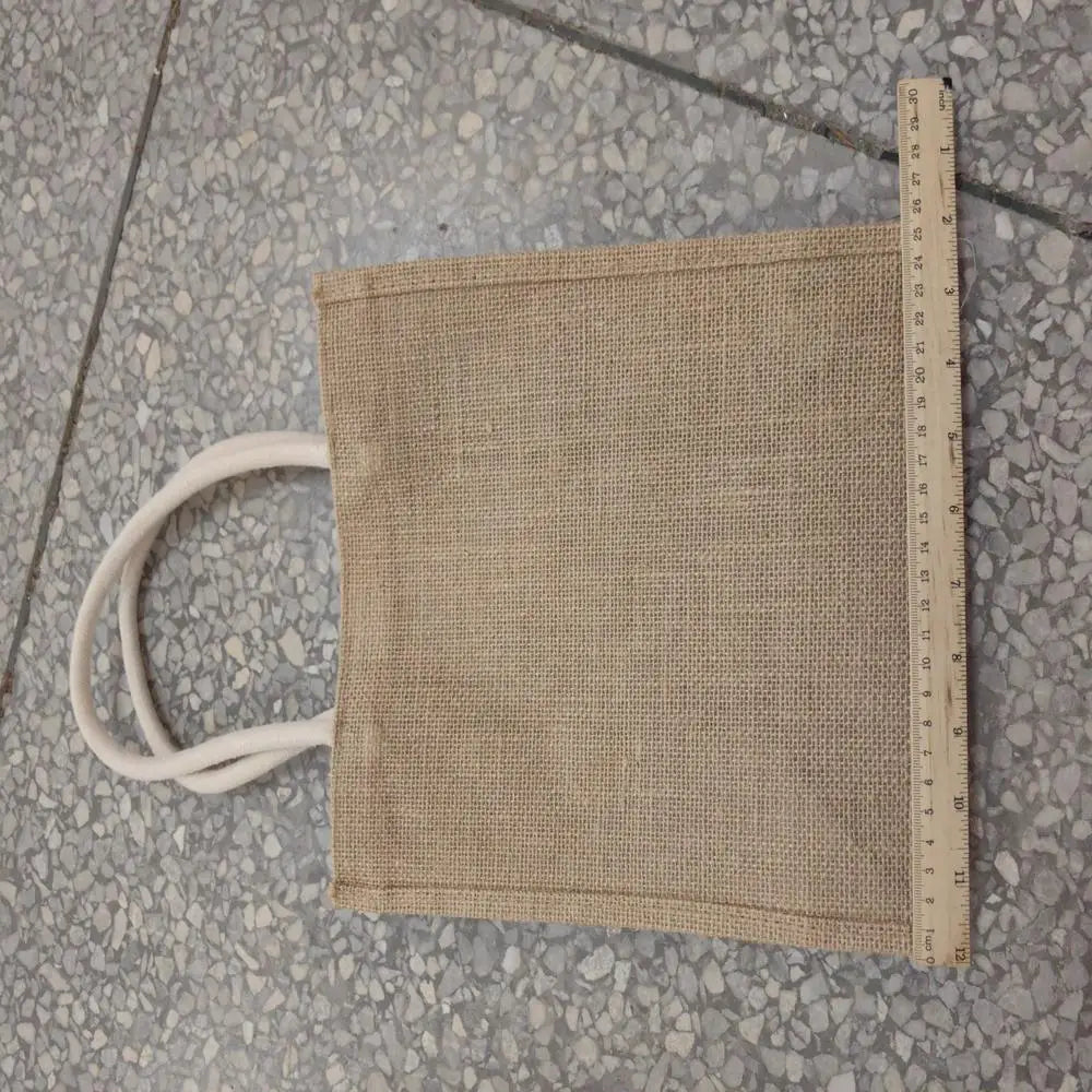 1Pcs Burlap Handbag Portable Linen Bag Retro Coarse Linen Jute Bag Reusable For Gift Bags Daily Sundries Storage Shopping Bags