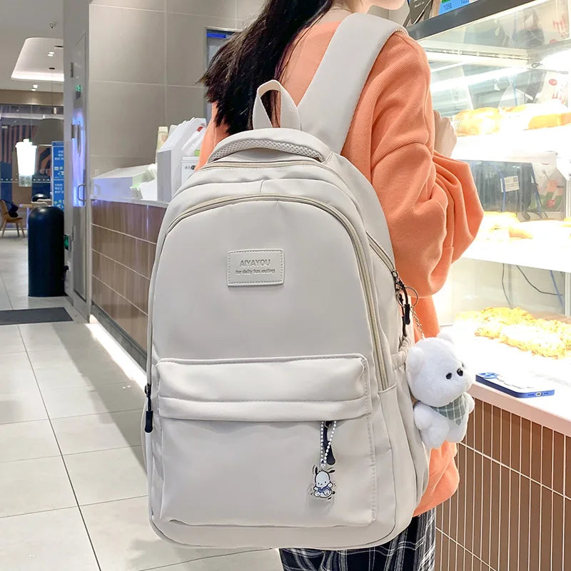 Aichashi BACK TO SCHOOL New Female Fashion Lady High Capacity Waterproof College Backpack Trendy Girls Laptop School Bags Cute Girl Travel Book Bag