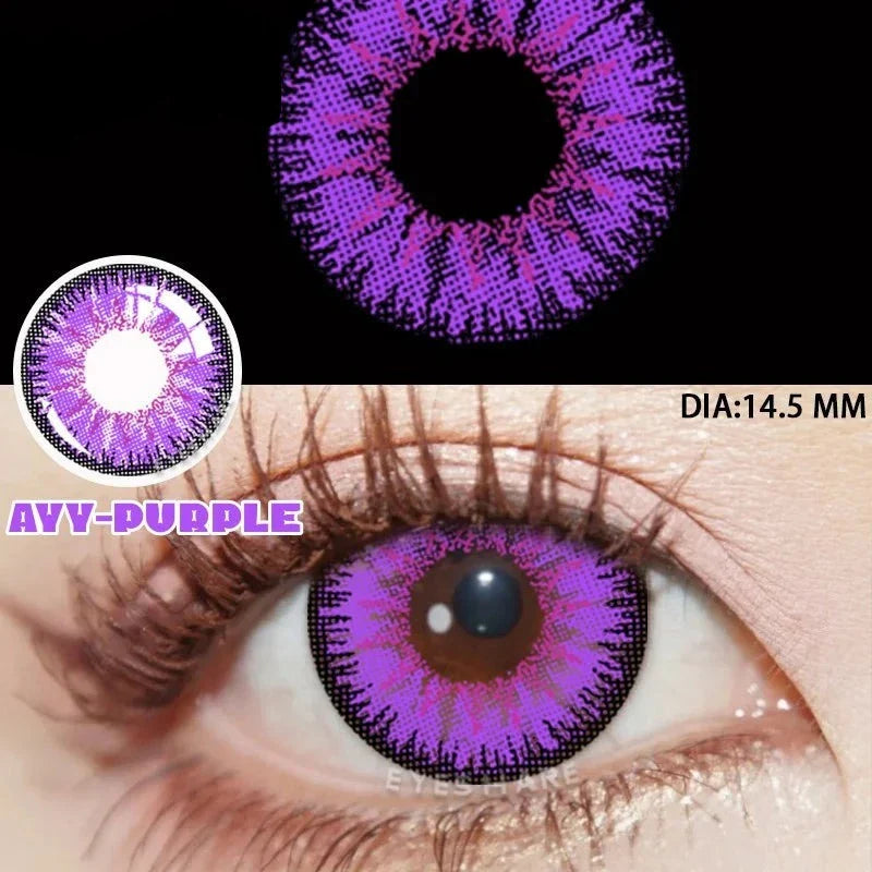 Aichashi 1 Pair Color Contact Lenses for Eyes Cosplay Red Color Lens Anime Purple Lenses Korean Lenses Big Eye Lens Blue Lenses