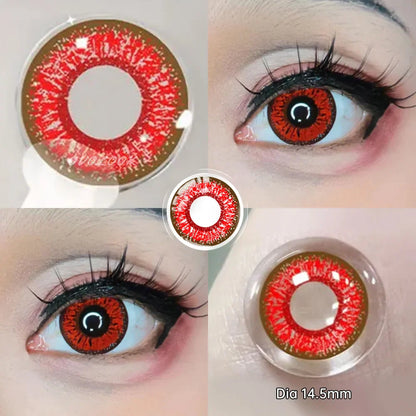 aichashi -2PCS/1Pair Halloween COSPALY Series Colorful Lenses for Eyes Colored Cosmetic Contact Lenses Crazy Lens for Yearly Use