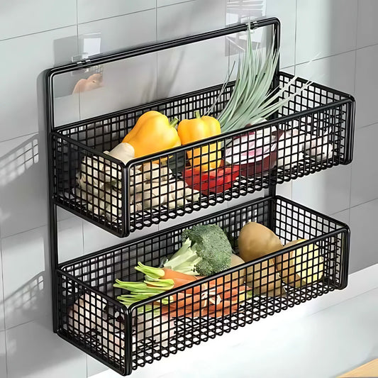 Aichashi Bathroom Storage Multifunctional Toiletries Metal Storage Non-perforated Storage Rack Bathroom Accessories Kitchen Storage