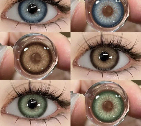 Colored Contact Lenses 1pair Natural Eye Lens Blue Eye Lenses Brown Lenses Gray Pupils Yearly Cosmetic Green Contacts