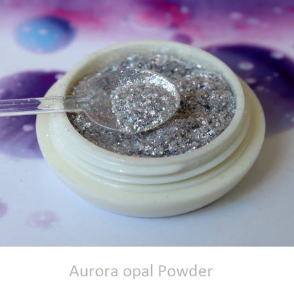 0.2g/jar Aurora Chrome Unicorn Nail Pigment Rainbow Mirror mermaid Nail Art Powder With 1-Sponge-Stick Unicorn Mirror Powder F-t