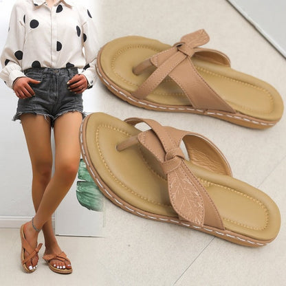 Aichashi Flats Women Slippers Summer New Fashion Sandals Women Outdoor Beach Casual Shoes Ladies Open Toed Flip-flops Women