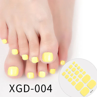 Aichashi 22 Tips Toe Nail Wraps Full Cover Nails Sticker Art Decorations Manicure Nail Vinyls Adhesive Nails Deco For Women Girls DIY