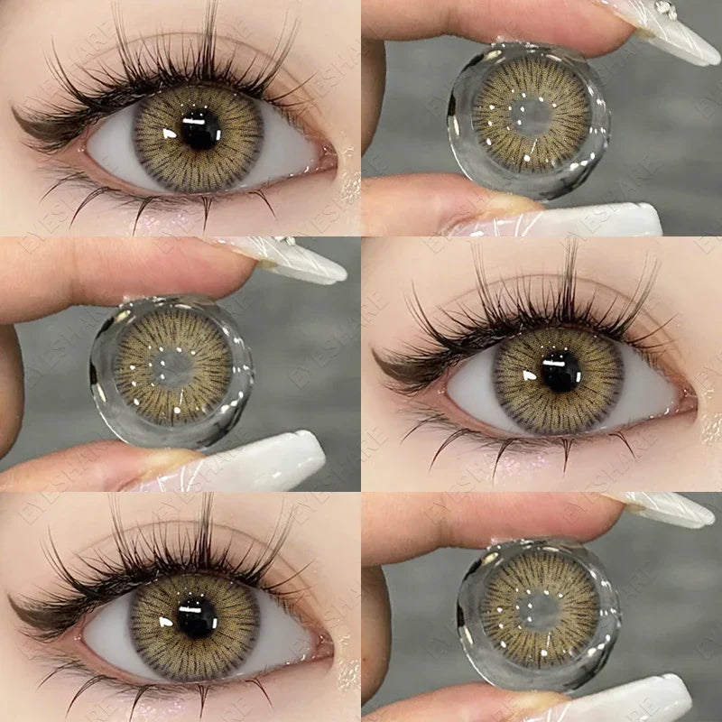 1Pair Colored Contact Lenses for Eyes Fast Delivery Brown Lenses Gray Pupils Lens Green Eye Lenses Blue Eye Lens Yearly