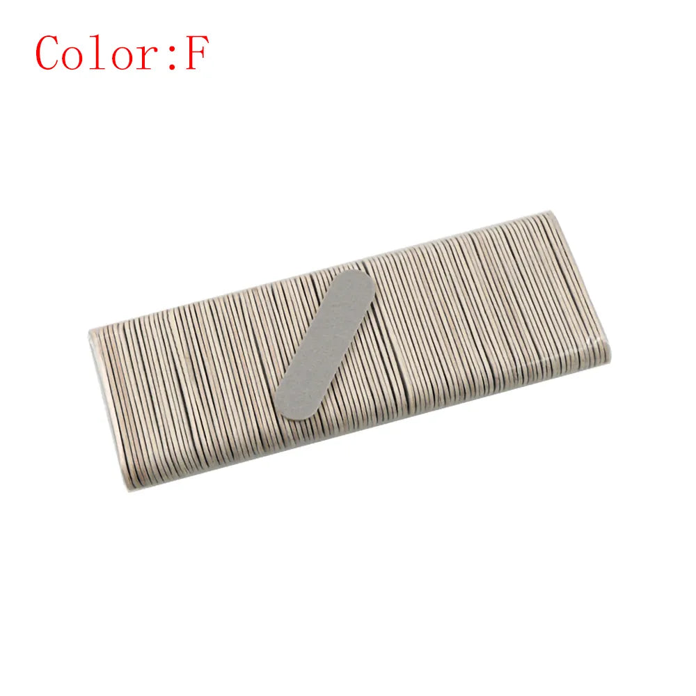 100Pcs/Lot,Double Side Disposable Mini Wooden Nail File,Grinding Polishing  Buffer Strips Manicure Care Tools,Size:5x1.3cm