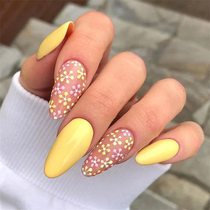 24Ps/Set Square Head Coffin Wearing False Nails Art Pink Matte French Fake Nails Leopard Artificial Acrylic White Press on Nails