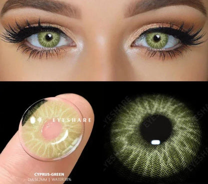 Coloured Contact Lenses for Eyes 1pair Gray Pupils Lens Blue Eye Lenses Green Lens Yearly Brown Contacts Cosmetic Lens