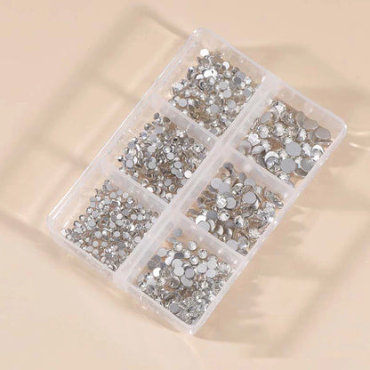 1 Box Multi-size AB Crystal Nail Rhinestones Flat Bottom Crystal Clear Diamond Gems DIY Nail Art Decorations Strass Stones