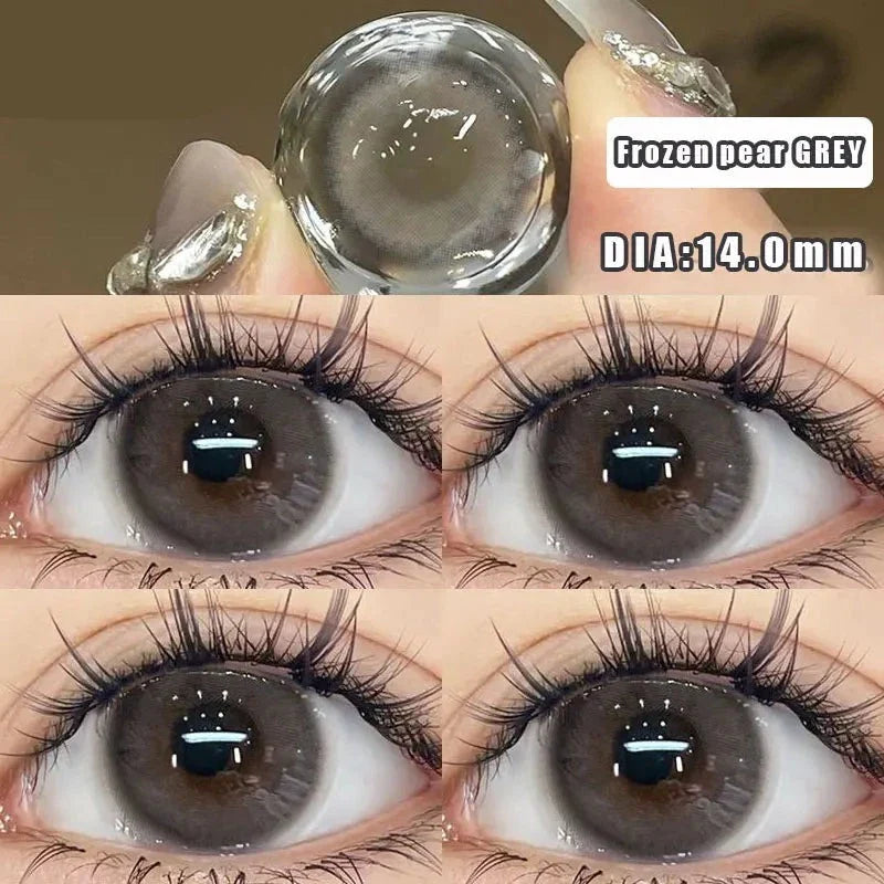 Aichashi 2Pcs Nature Colored Contact Lenses with Prescription Myopia Degree0.00-8.00 For 2024 New Lens Korean Hot Sale