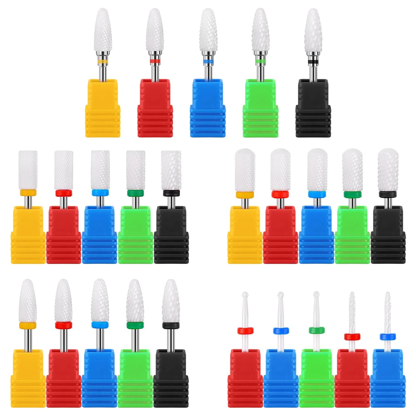 Aichashi 25 Type Ceramic Milling Cutter Nail Drill Bit Electric Manicure Drills Pedicure Mill Bits Machine Files Nail Art Tools Equipment