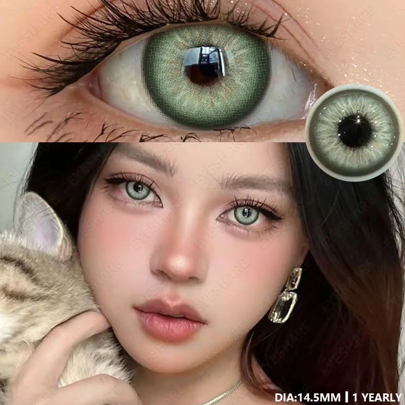 1pair New Colored Contacts Lenses for Eyes Blue Lenses Green Contacts Lenses Yearly Brown Eyes Lens Fashion Gray Pupils