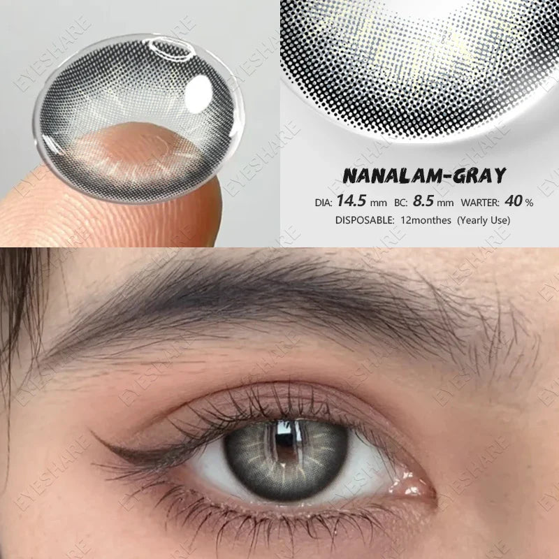 Aichashi NEW Eyes Contact Lenses 1pair Colored Contact Lens for Eye Blue Contact Lens Yearly Use Beauty Makeup Brown Eyes Lenses