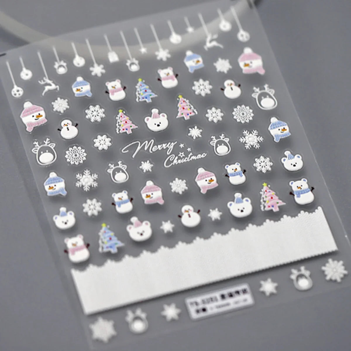 1pcs 5D Diamond White Flower Nail Art Stickers Japanese Exquisite Kawaii Acrylic Nail Decoration Decals DIY Adhesive Accessories