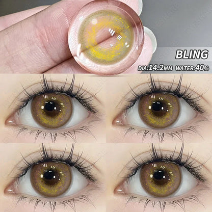 Aichashi 1 Pair Colorcon Korean Lenses Color Contact Lenses for Eyes Purple Lenses Blue Eye Lenses Brown Lenses Yearly Contacts