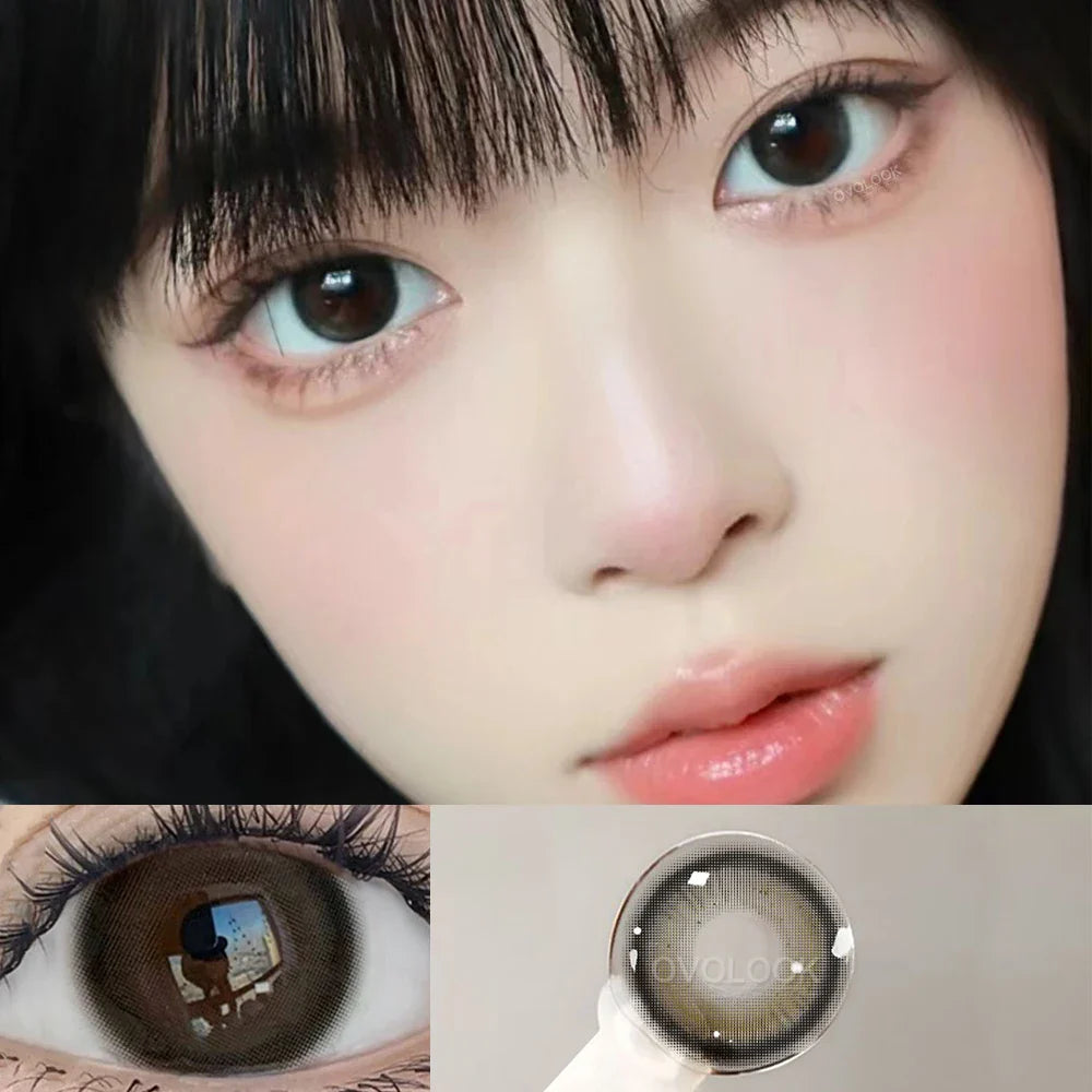 Aichashi 2PCS Brown Lenses Natural Contact Lenses for Eyes Super Beauty Eye Color Lenses Myopia Lenses With Diopters Prescription