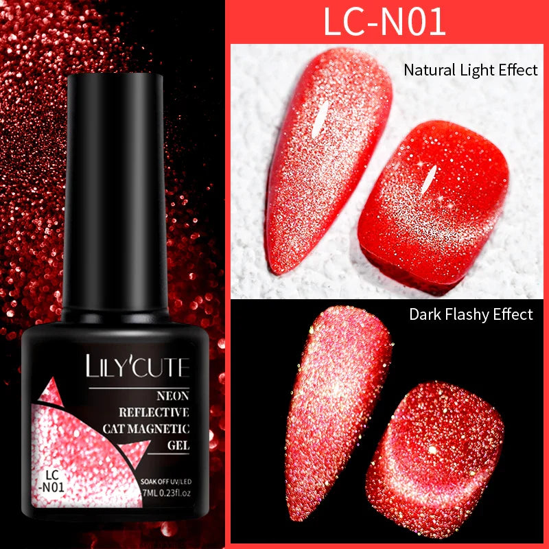 Aichashi 7ML Aurora Cat Magnetic Gel Nail Polish Nail Art Sparkle Glitter Gel Varnis Semi Permanent Soak Off  UV Gel Varnishes