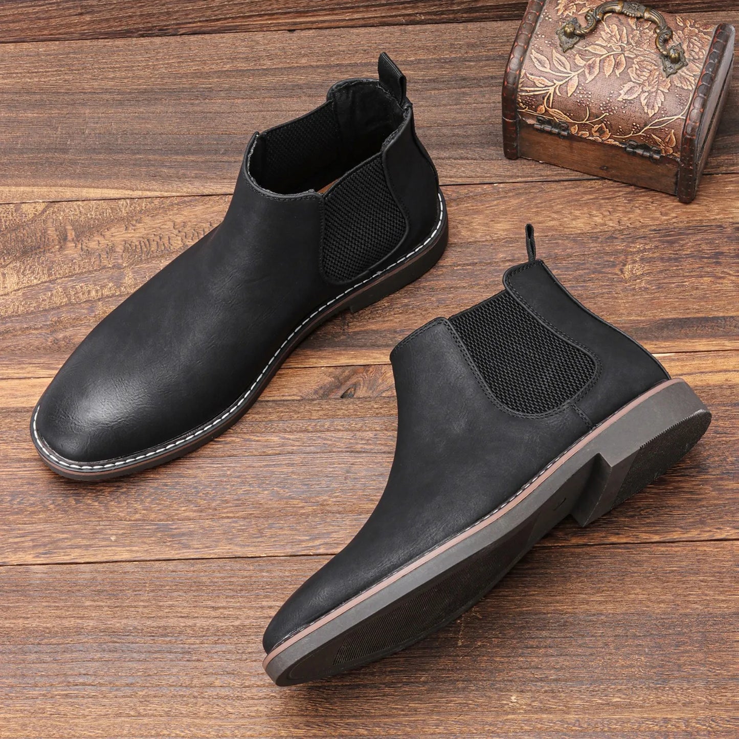 Aichashi 40-46 Men Boots Brand Comfortable Fashion Chelsea Boots