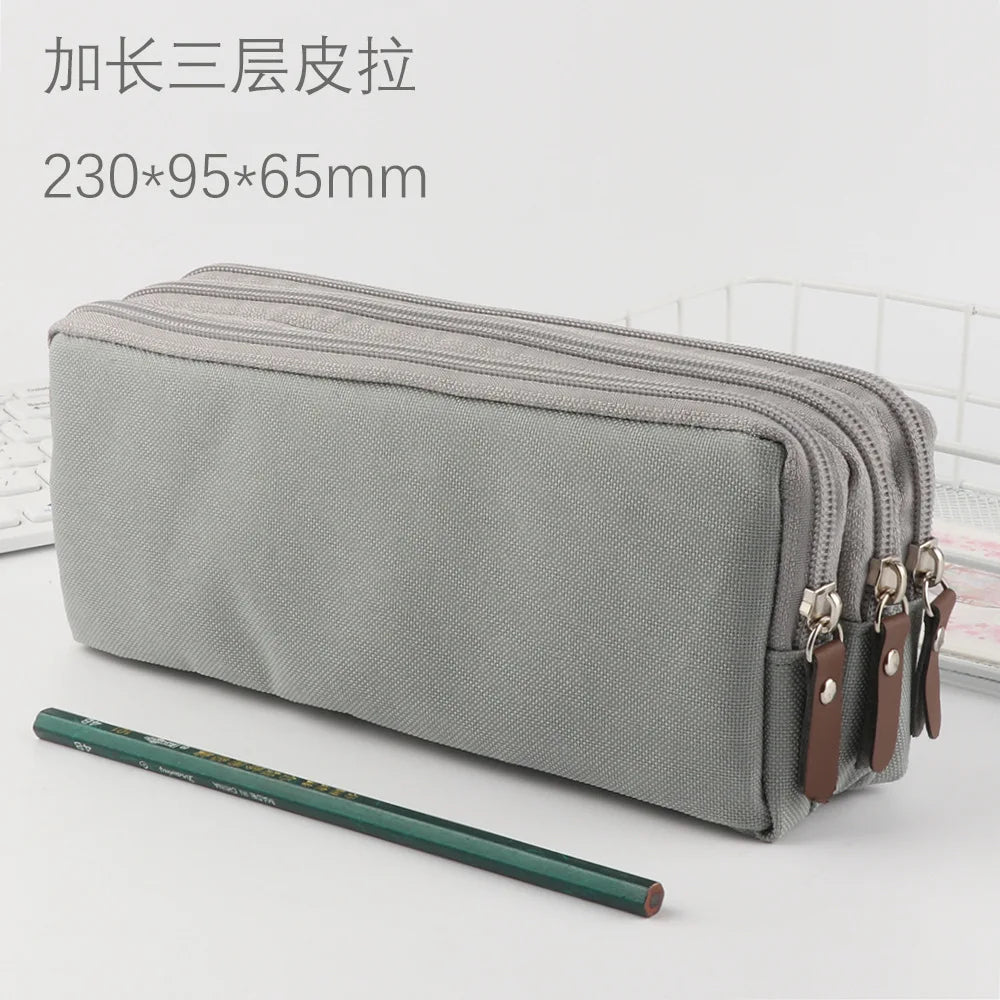 Aichashi BACK TO SCHOOL 3 Zippers Pencil Case School Supplies Trousse Scolaire Korean Stationery Large Capacity Pencil Pouch Estuche Kalemlik Pencilcase