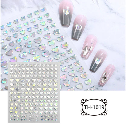 Aichashi Love Heart Nail Stickers Simple Heart Design Self-Adhesive Slider Letters Nail Art Decorations Stars Decals Manicure Accessories