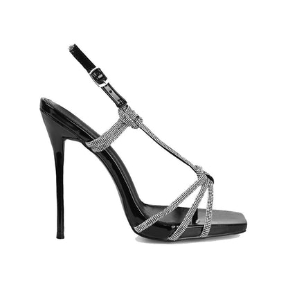 Aichashi New Sexy Buckle Strap Woman Sandals Street Style Stripper Prom Stiletto High Heels Shoes