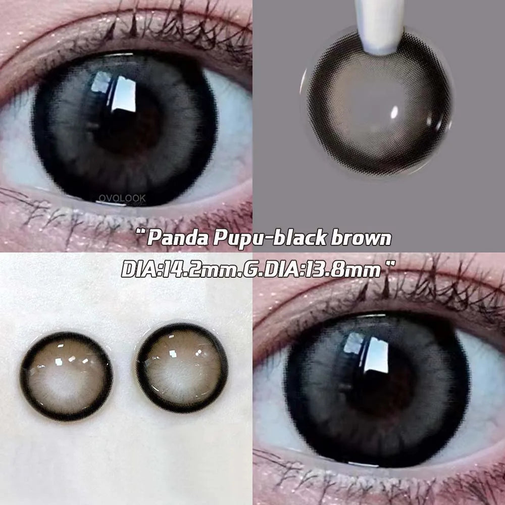 Aichashi 2PCS Brown Lenses Natural Contact Lenses for Eyes Super Beauty Eye Color Lenses Myopia Lenses With Diopters Prescription