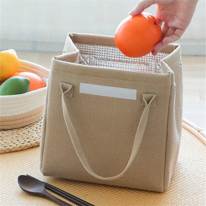 Aichashi Large Capacity Jute Lunch Bags Insulated Women Kids Thermal Bento Box Tote Portable Food Bag Dinner Container for School Picnic