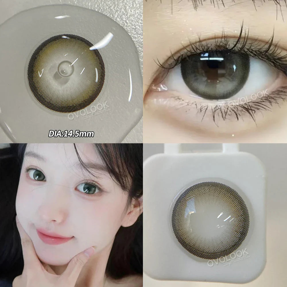 Aichashi 2PCS Brown Lenses Natural Contact Lenses for Eyes Super Beauty Eye Color Lenses Myopia Lenses With Diopters Prescription